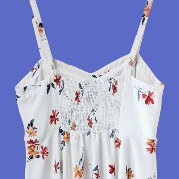 TORRID Women's New Ivory Floral Challis Midi Spring/Summer Tank Dress. - Picture 5 of 15